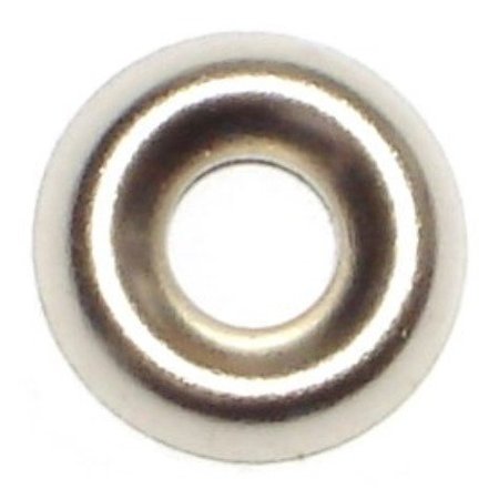 MIDWEST FASTENER Countersunk Washer, Fits Bolt Size #6 Brass, Nickel Plated Finish, 100 PK 04005